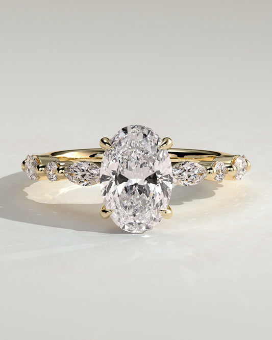 2.0 CT Oval Cut Moissanite Pave Engagement Ring