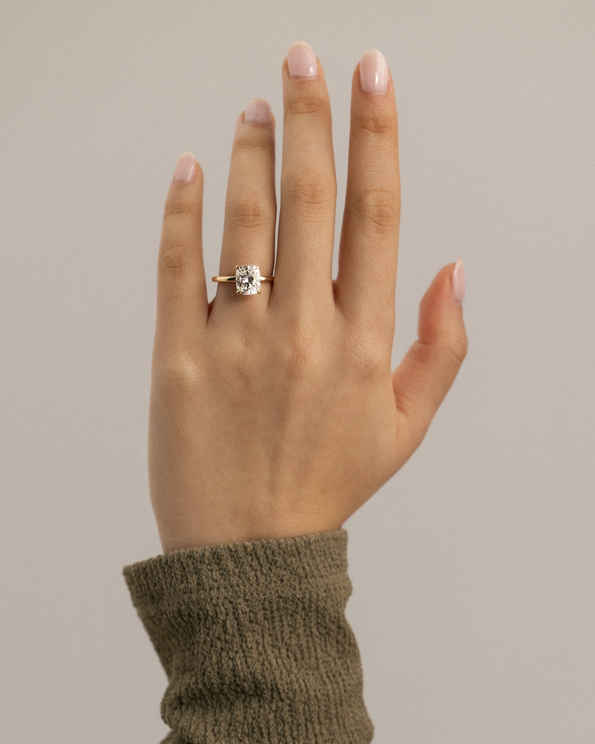 2.0 CT Elongated Cushion Cut Moissanite Hidden Halo Engagement Ring