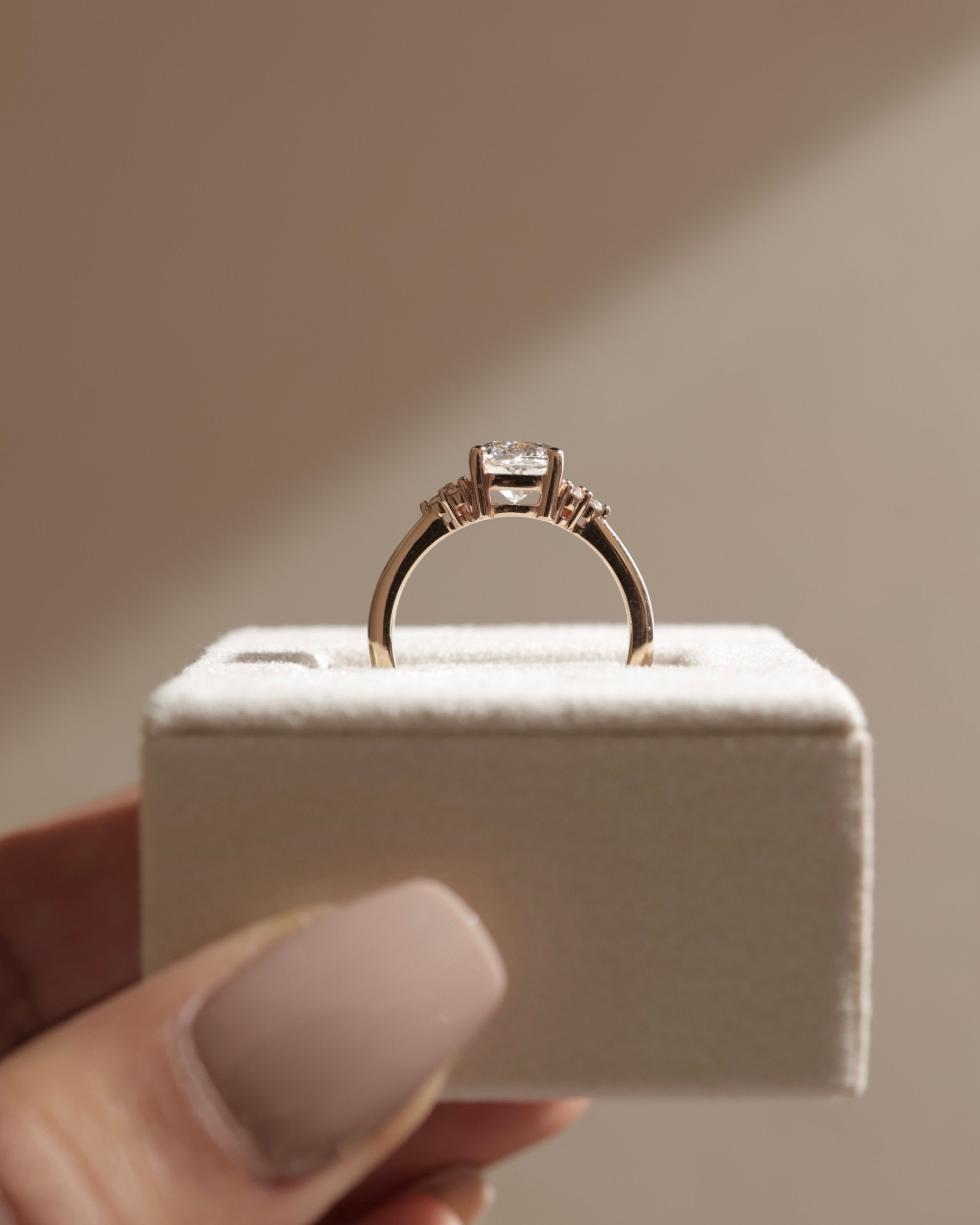 2.0 CT Cushion Cut Moissanite Cluster Engagement Ring