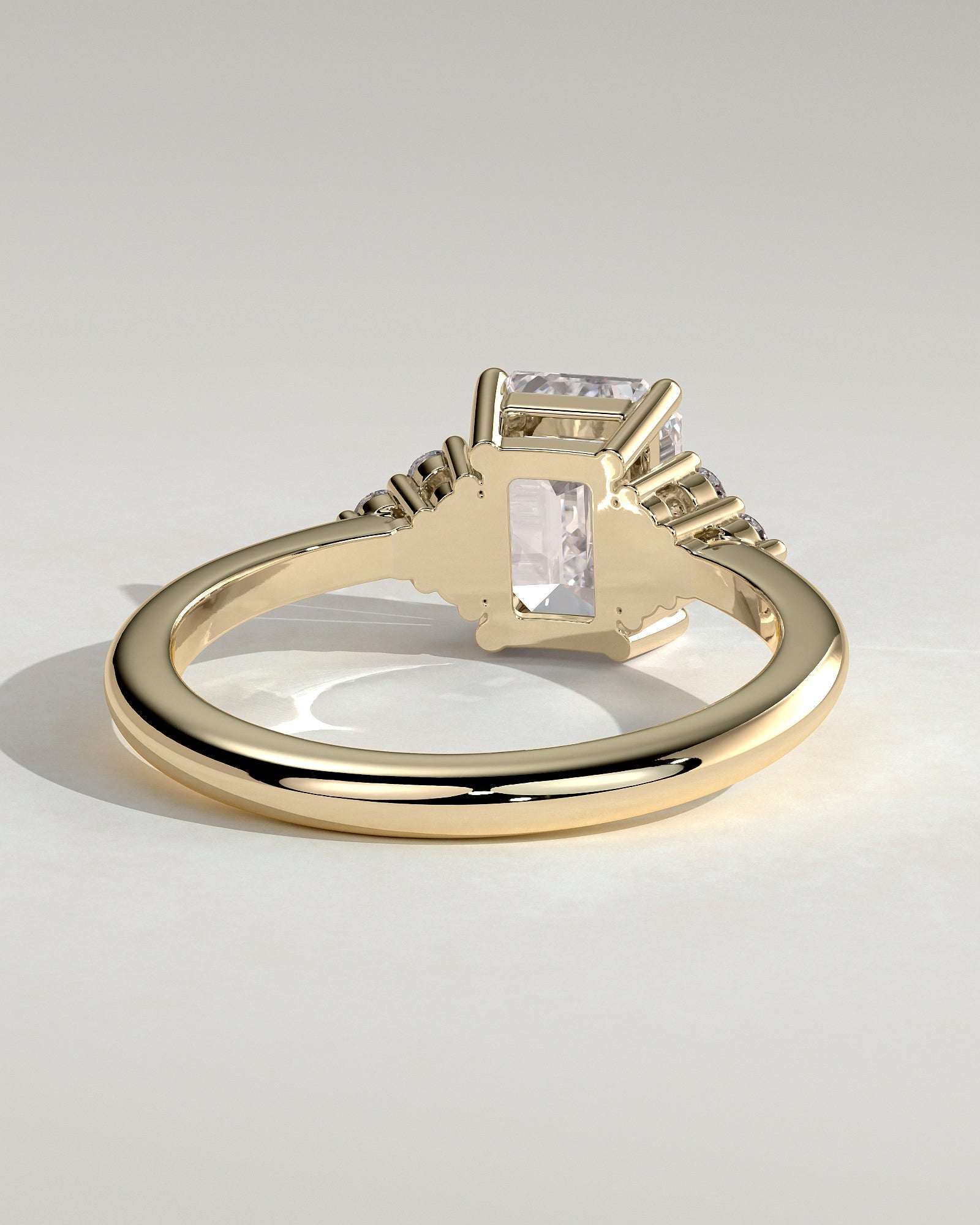 2.0 CT Emerald Cut Moissanite Cluster Engagement Ring