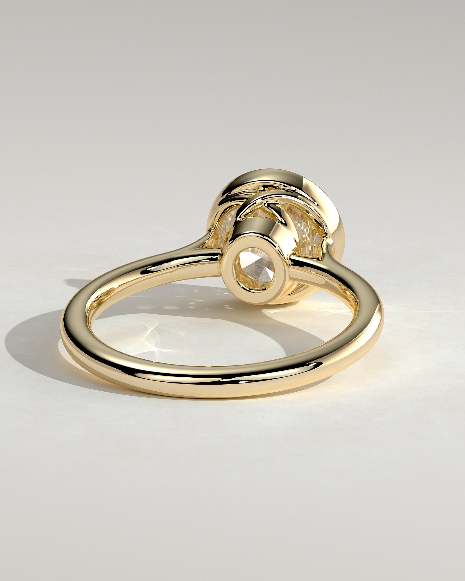 2.0 CT Round Cut Moissanite Bezel Solitaire Engagement Ring