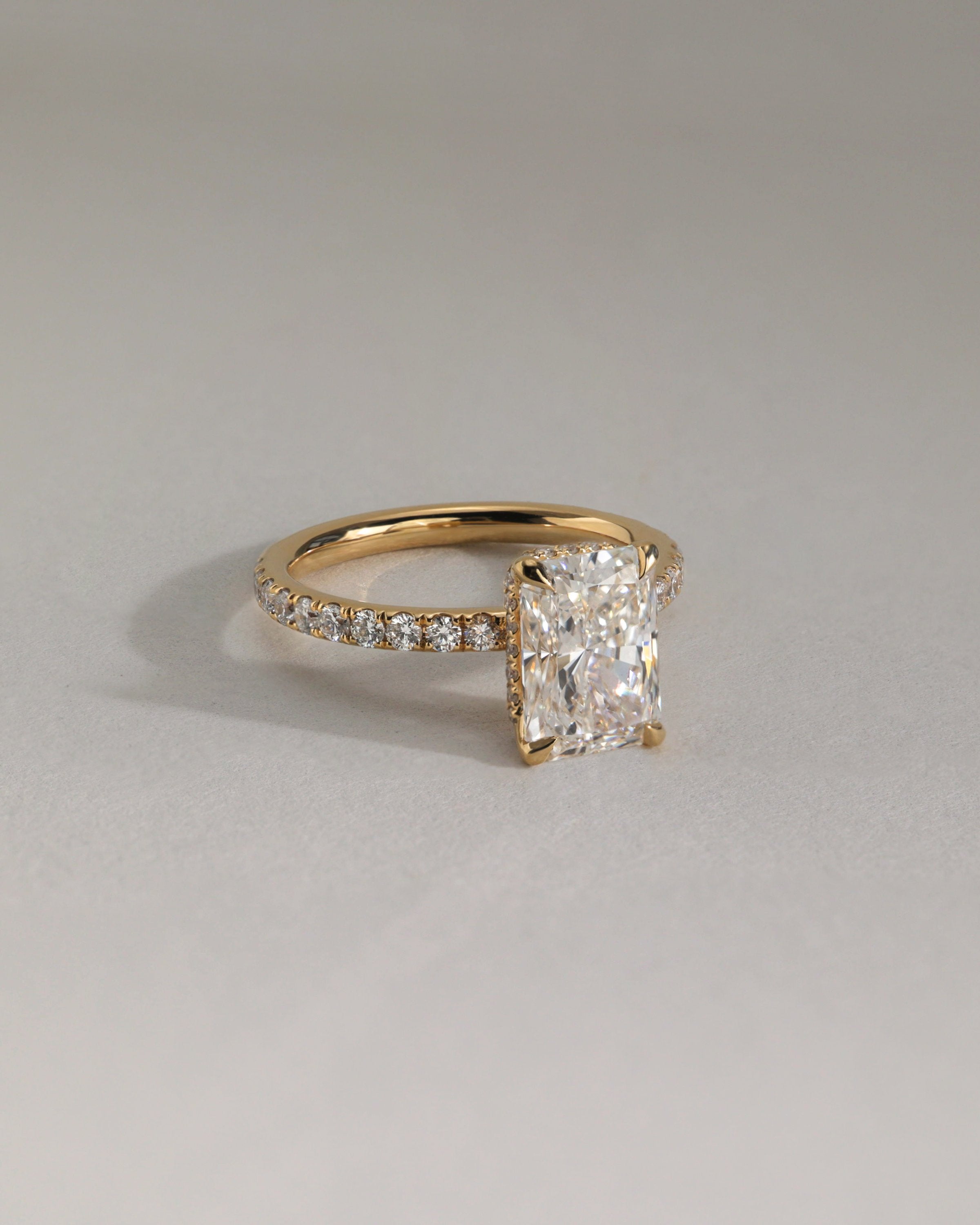 2.0 CT Radiant Cut Moissanite Pave Engagement Ring