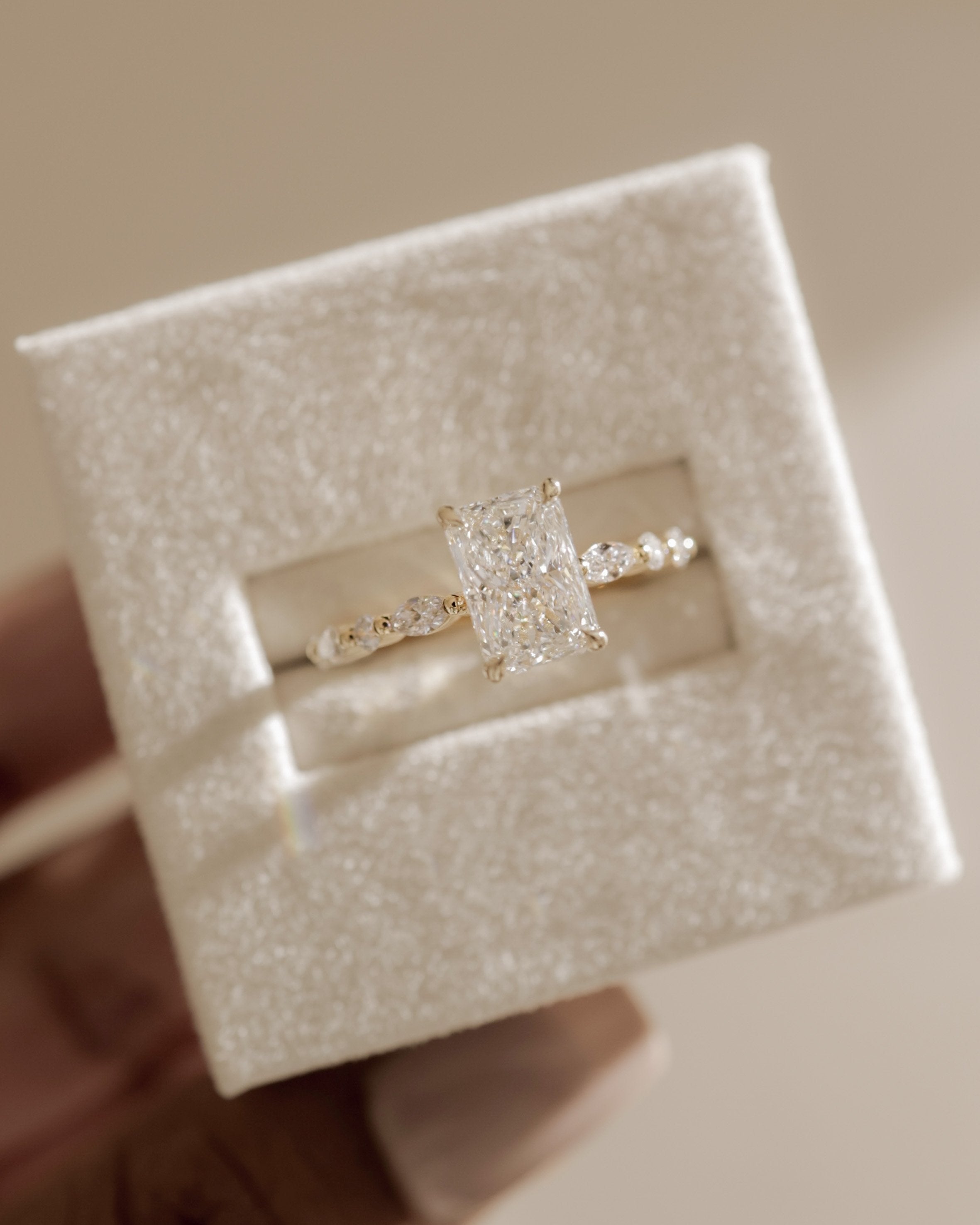 2.0 CT Radiant Cut Moissanite Pave Setting Engagement Ring