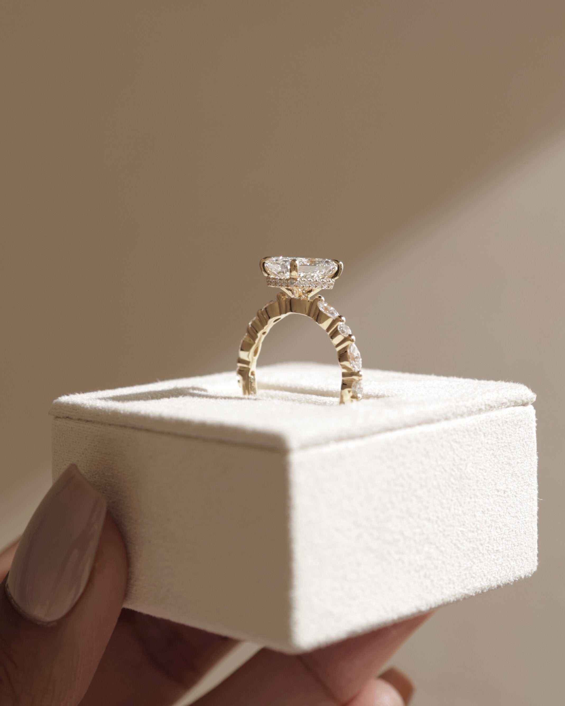 2.0 CT Radiant Cut Moissanite Pave Setting Engagement Ring