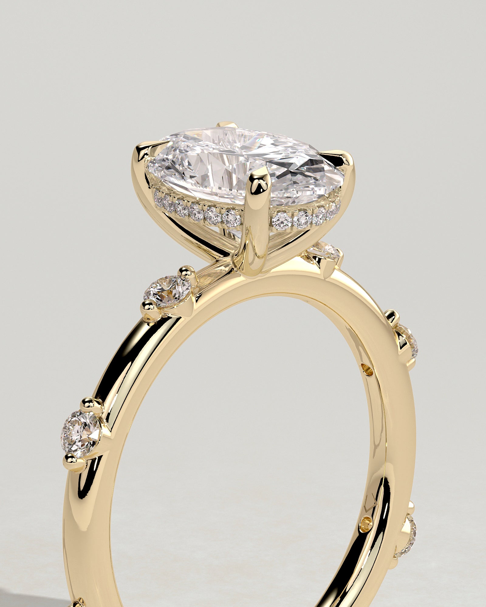 2.0 CT Oval Cut Moissanite Dainty Engagement Ring