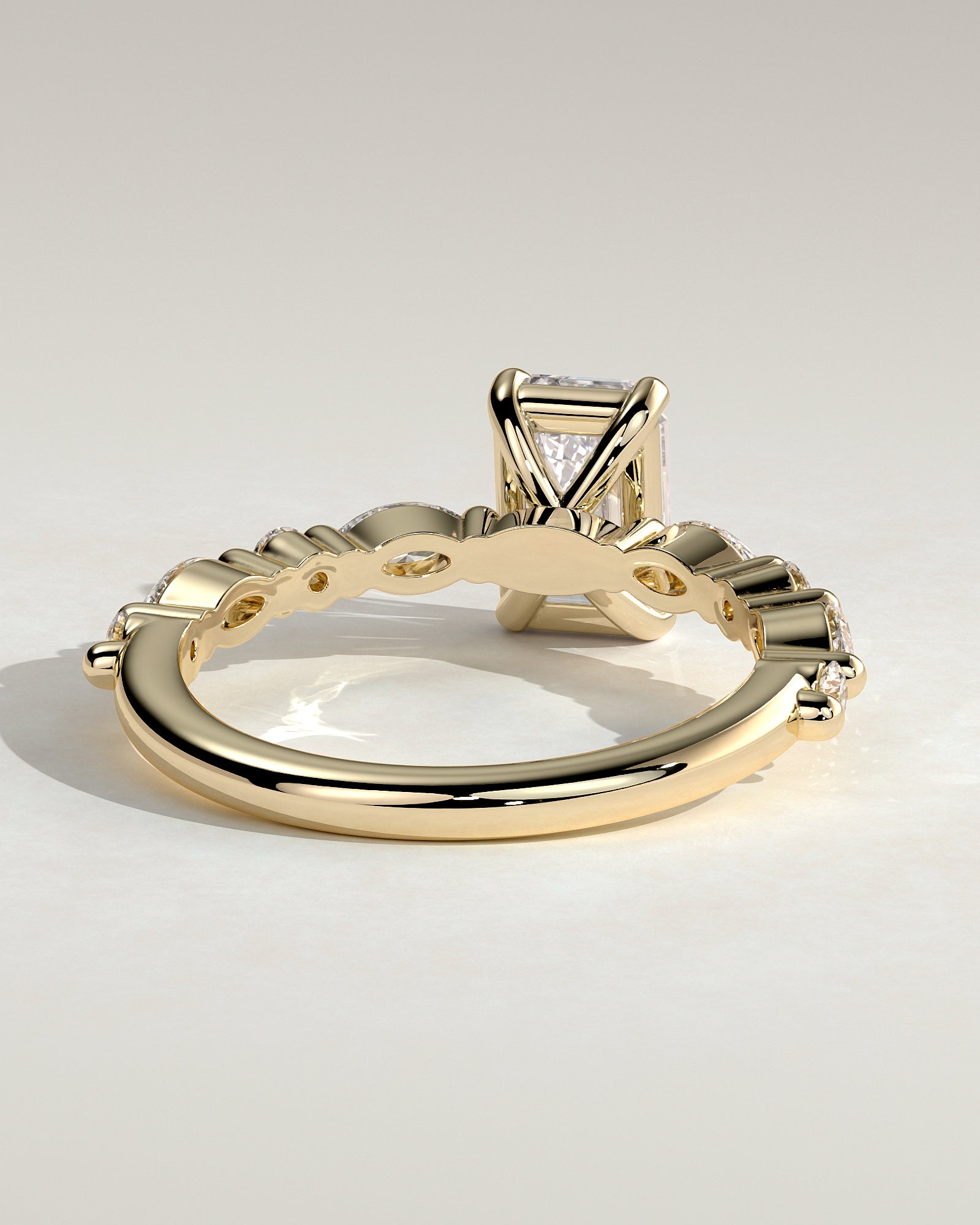 2.0 CT Emerald Cut Moissanite Pave Setting Engagement Ring