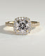 2.0 CT Cushion Cut Moissanite Halo with Pavé Engagement Ring