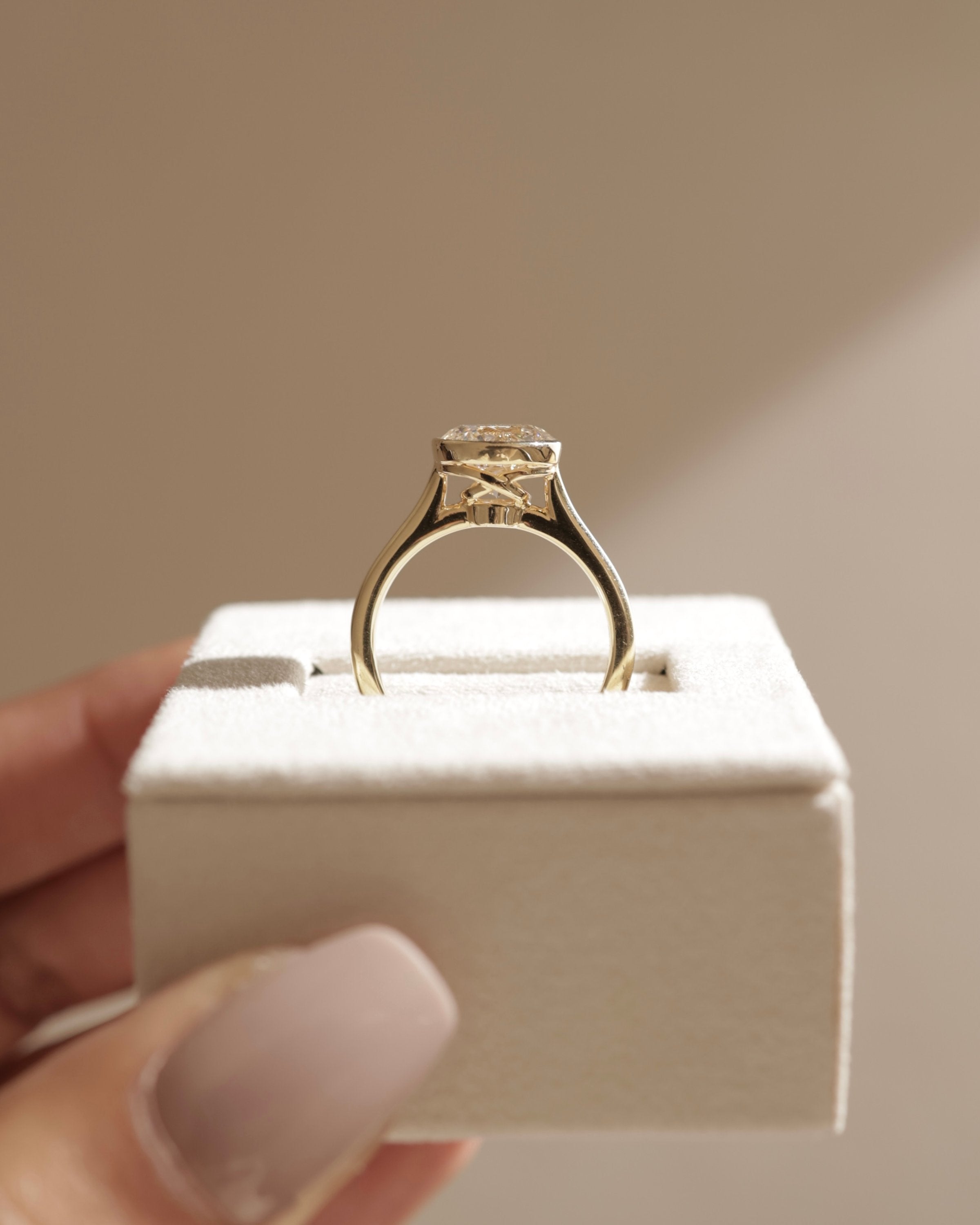 2.0 CT Round Cut Moissanite Bezel Solitaire Engagement Ring