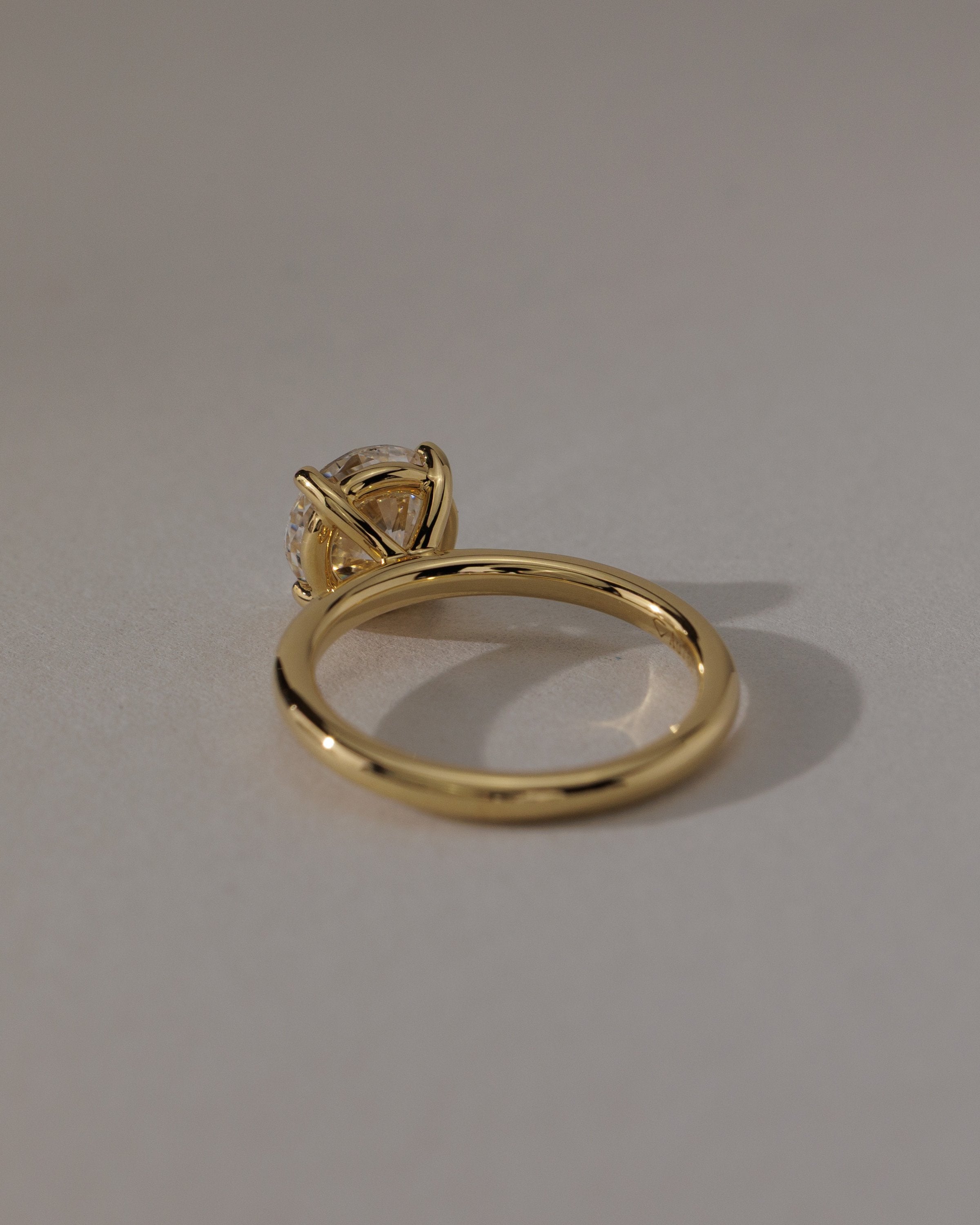 2.0 CT Round Cut Moissanite Flush Setting Engagement Ring