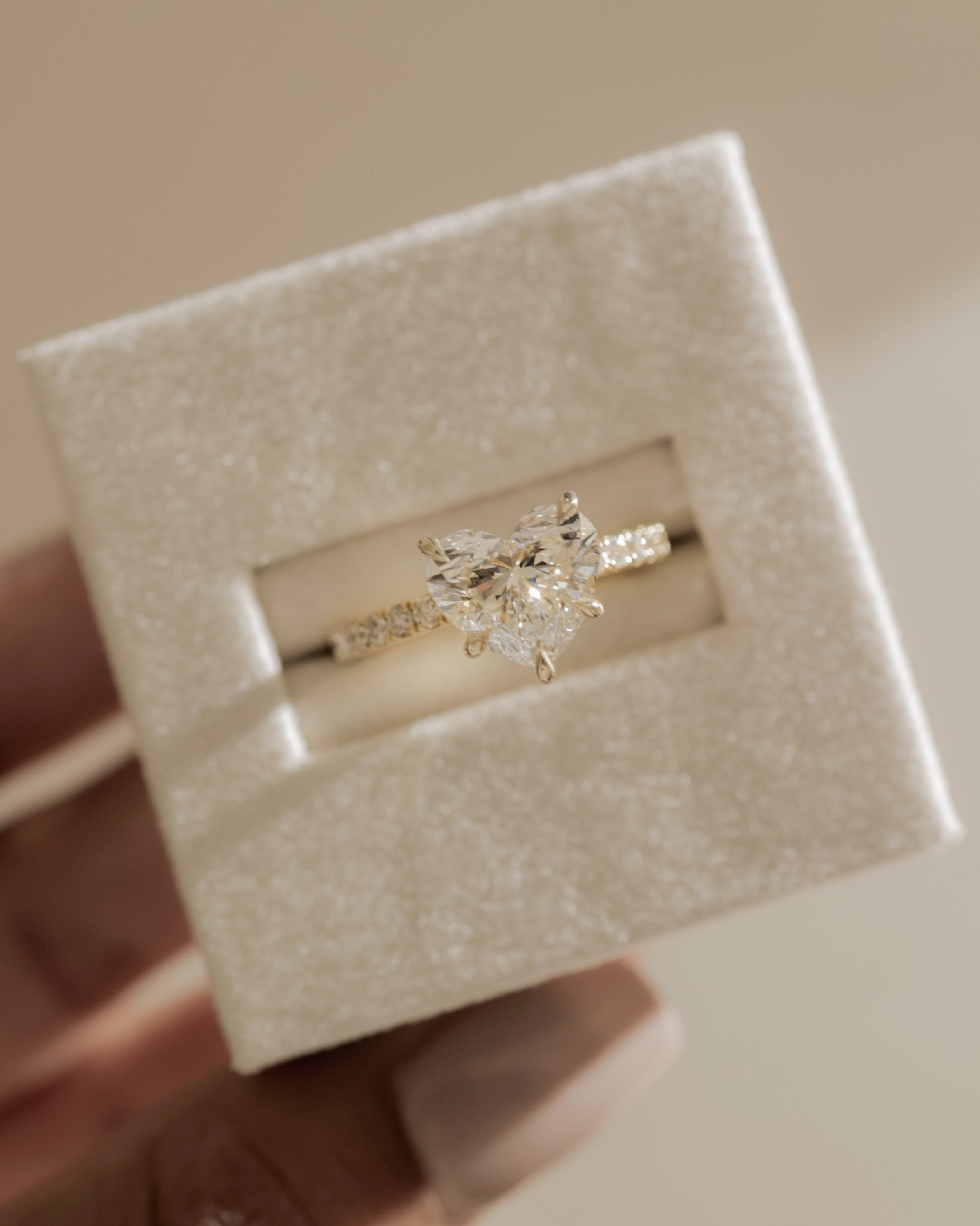 2.0 CT Heart Cut Moissanite Pave Engagement Ring