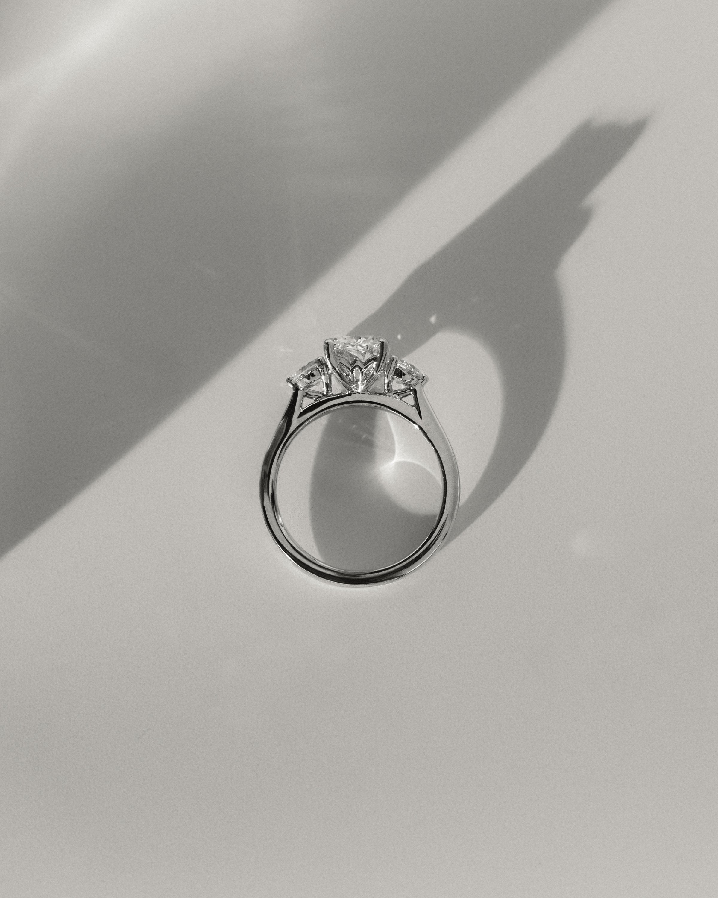 2.0 CT Elongated Cushion Shape Moissanite Three Stone Engagement Ring