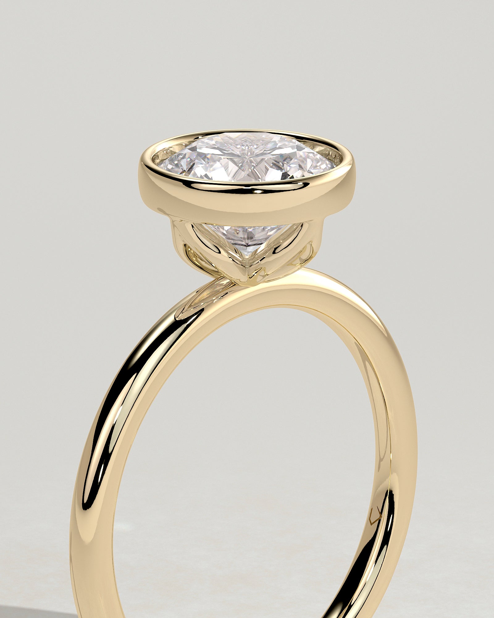 2.0 CT Round Cut Moissanite Bezel Solitaire Engagement Ring