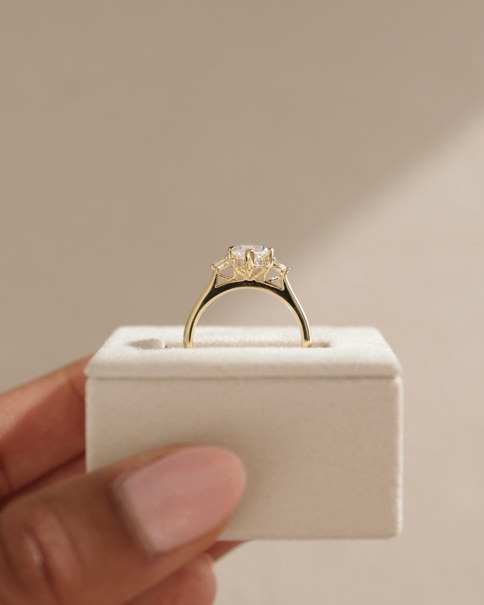 2.0 CT Marquise Cut Moissanite Three Stone Engagement Ring