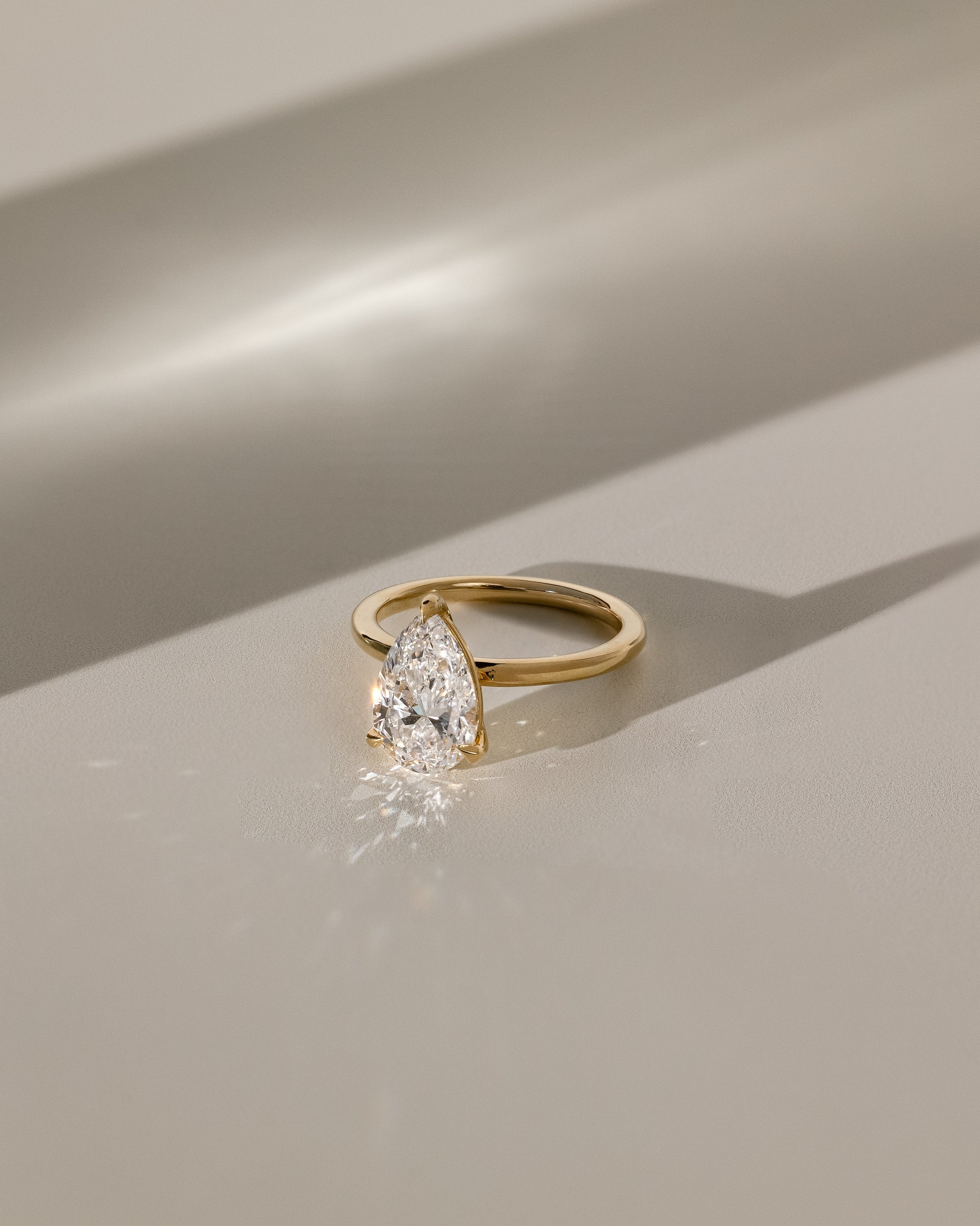 2.0 CT Pear Cut Moissanite Solitaire Engagement Ring