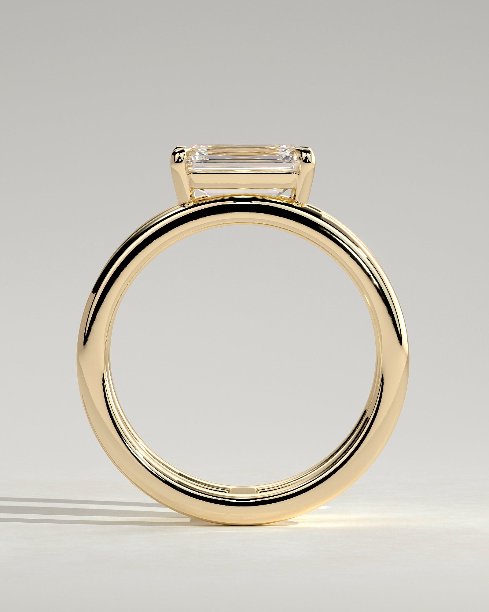 2.0 CT Emerald Cut Moissanite Soliatire Engagement Ring