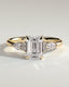 2.0 CT Emerald Cut Moissanite Cluster Engagement Ring