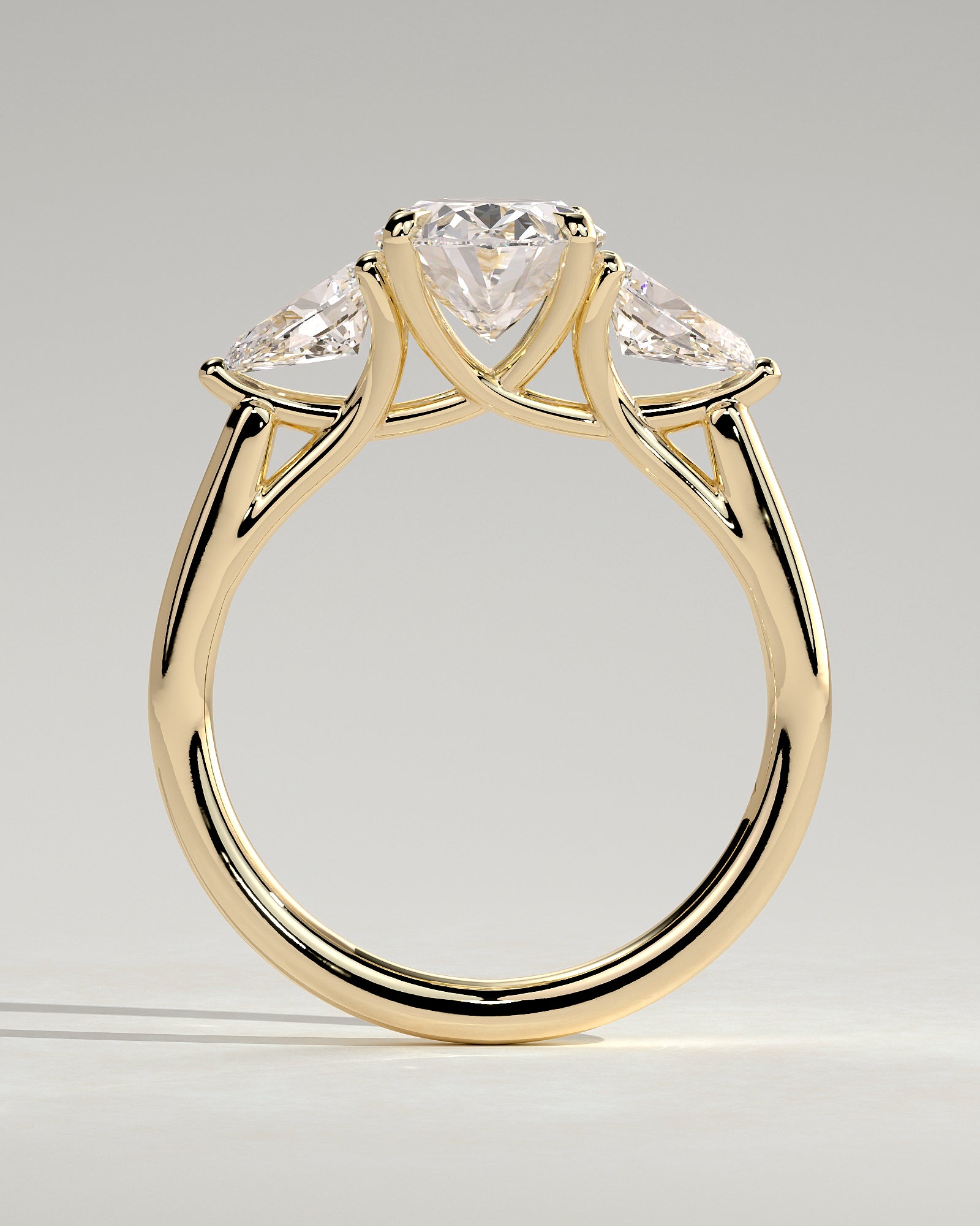 2.0 CT Oval Cut Moissanite Three Stone Engagement Ring