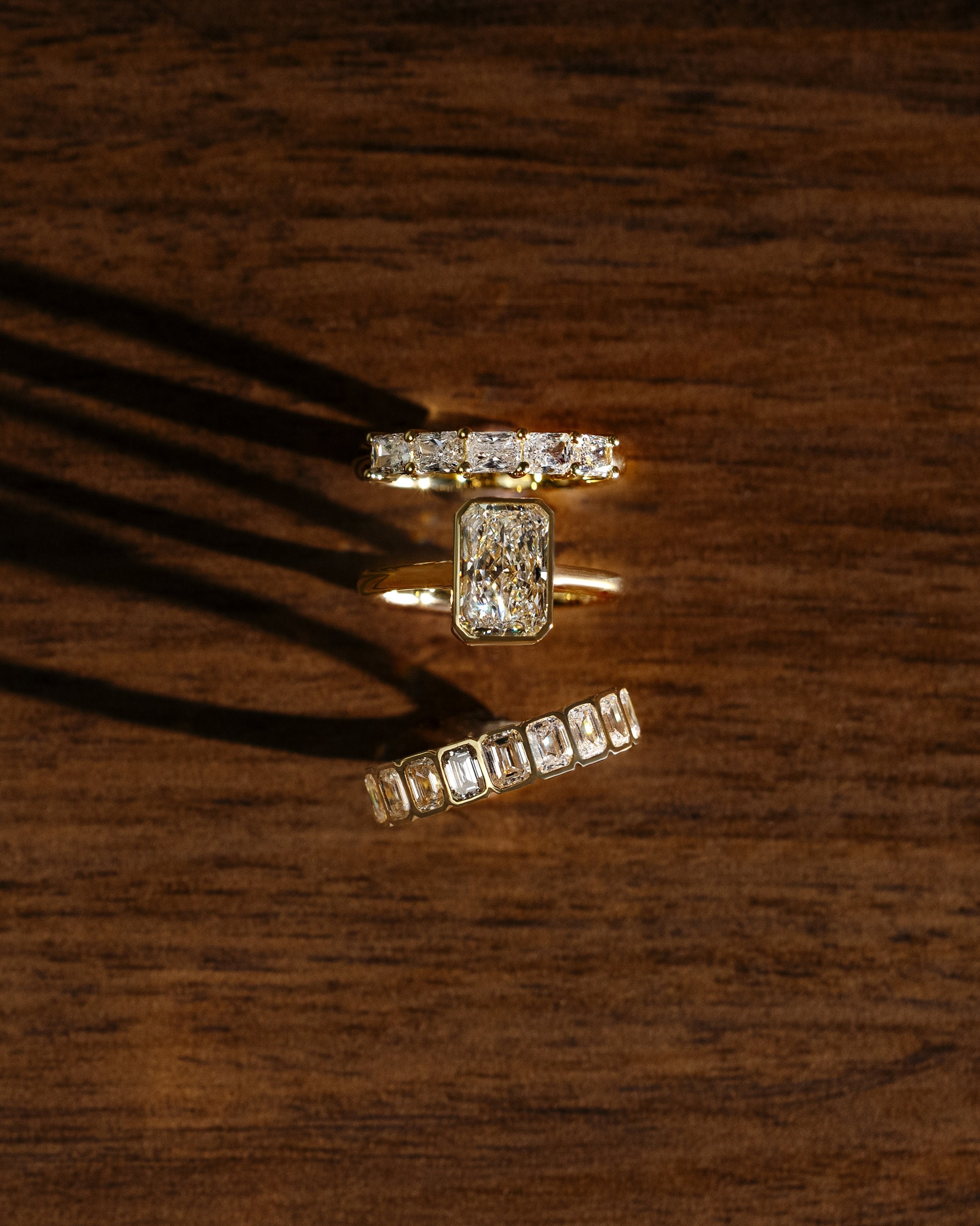 2.0 CT Radiant Cut Moissanite Bezel Engagement Ring