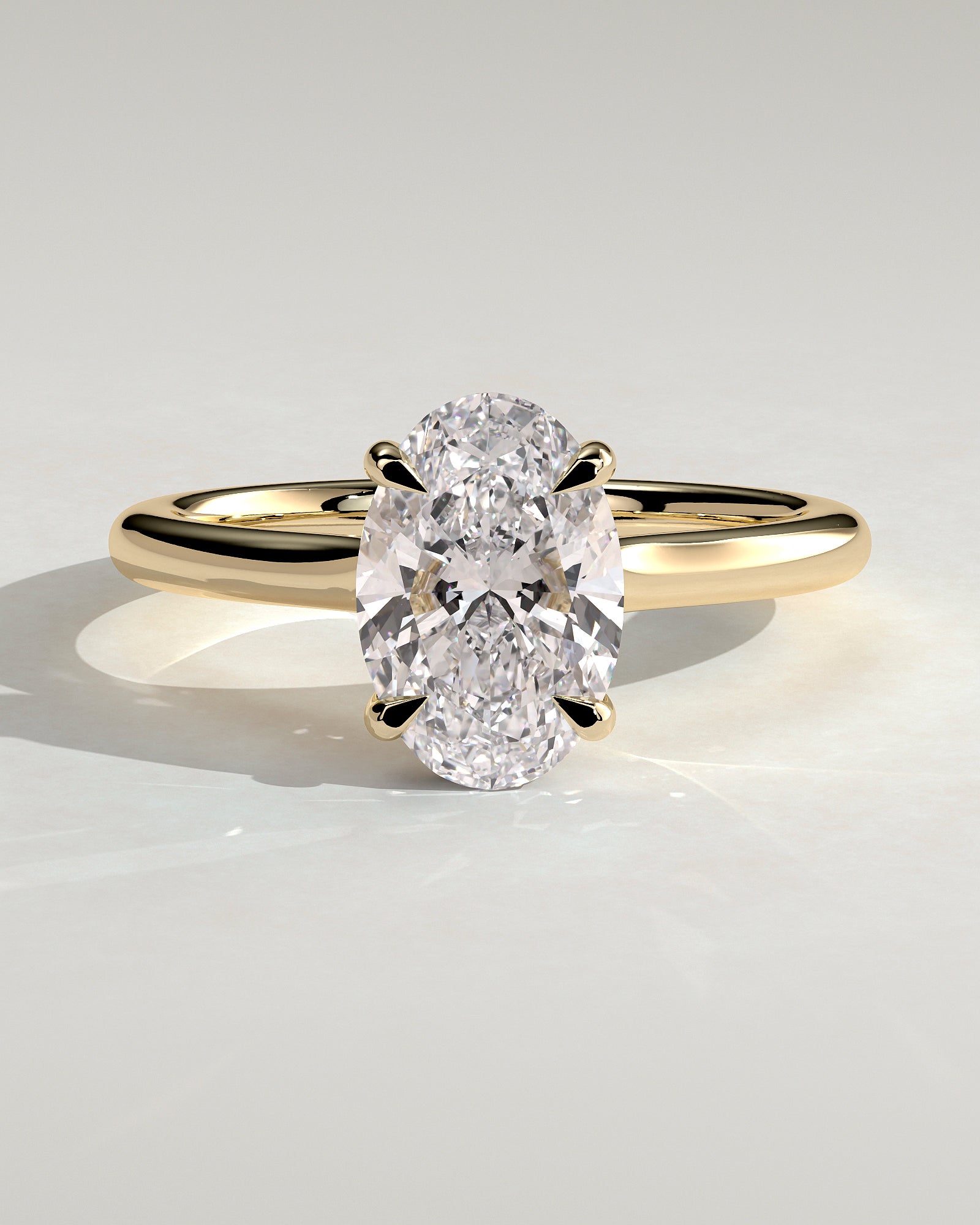 2.0 CT Oval Cut Moissanite Hidden Halo Engagement Ring