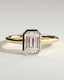 2.0 CT Emerald Cut Moissanite Bezel Engagement Ring