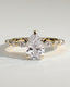 2.0 CT Pear Cut Moissanite Pave Engagement Ring