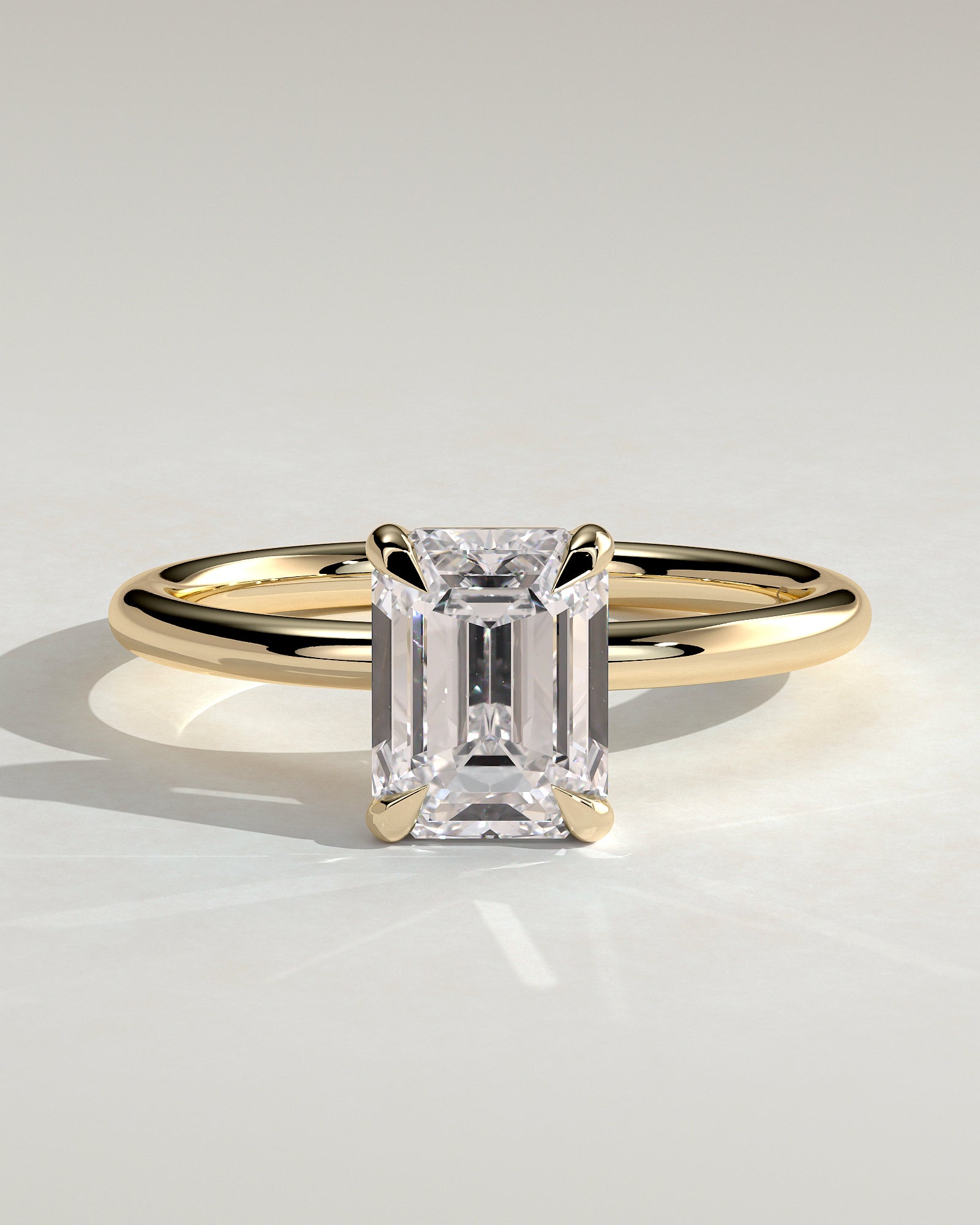 2.0 CT Emerald Cut Moissanite Solitaire Engagement Ring