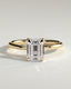 2.0 CT Emerald Cut Moissanite Solitaire Engagement Ring