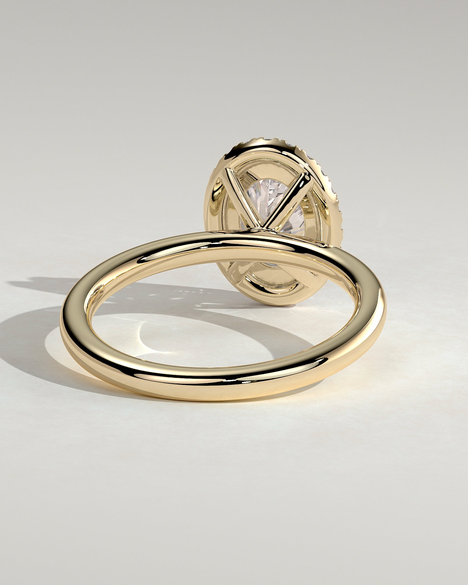 2.0 CT Oval Cut Moissanite Halo Engagement Ring