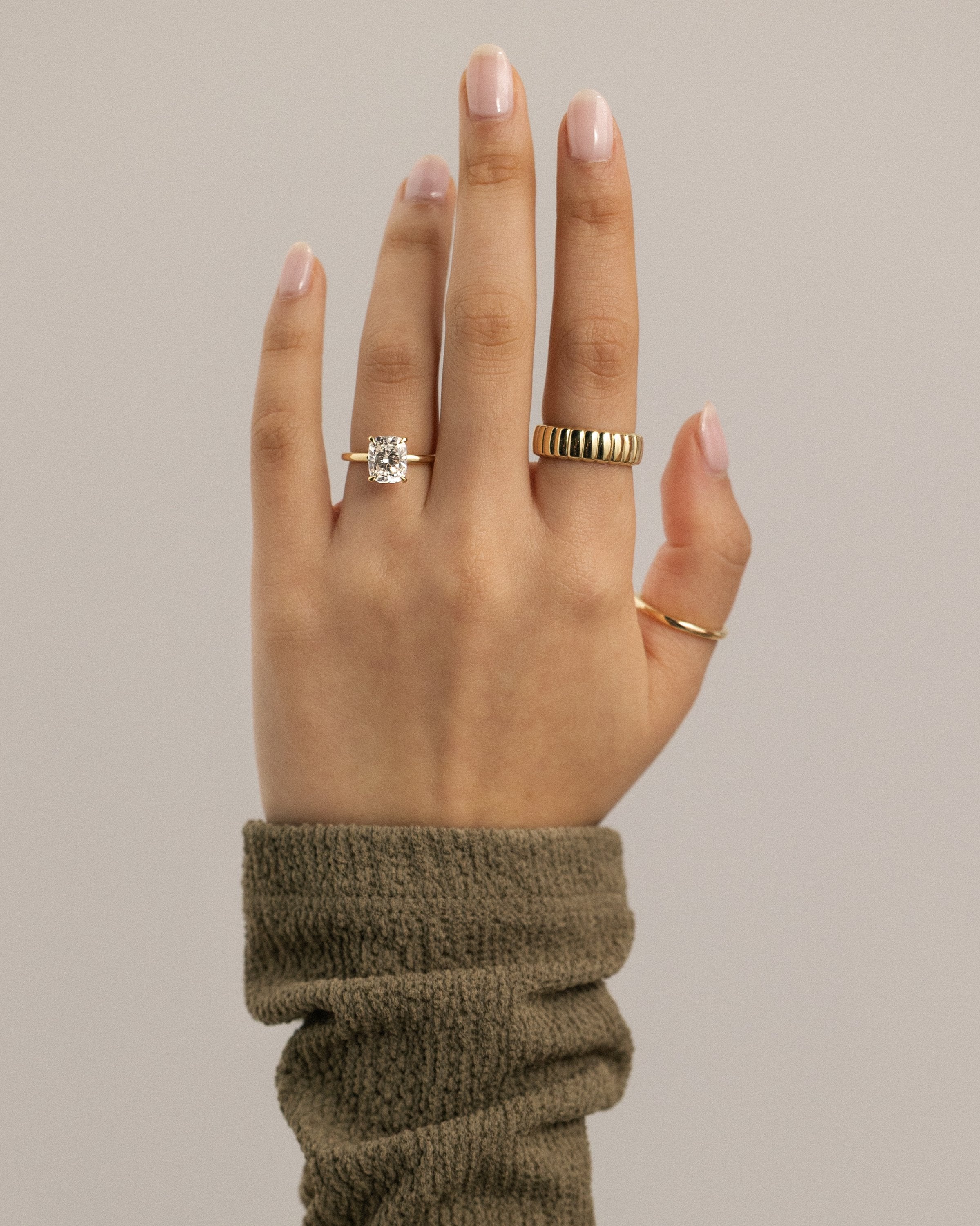 2.0 CT Elongated Cushion Cut Moissanite Hidden Halo Engagement Ring