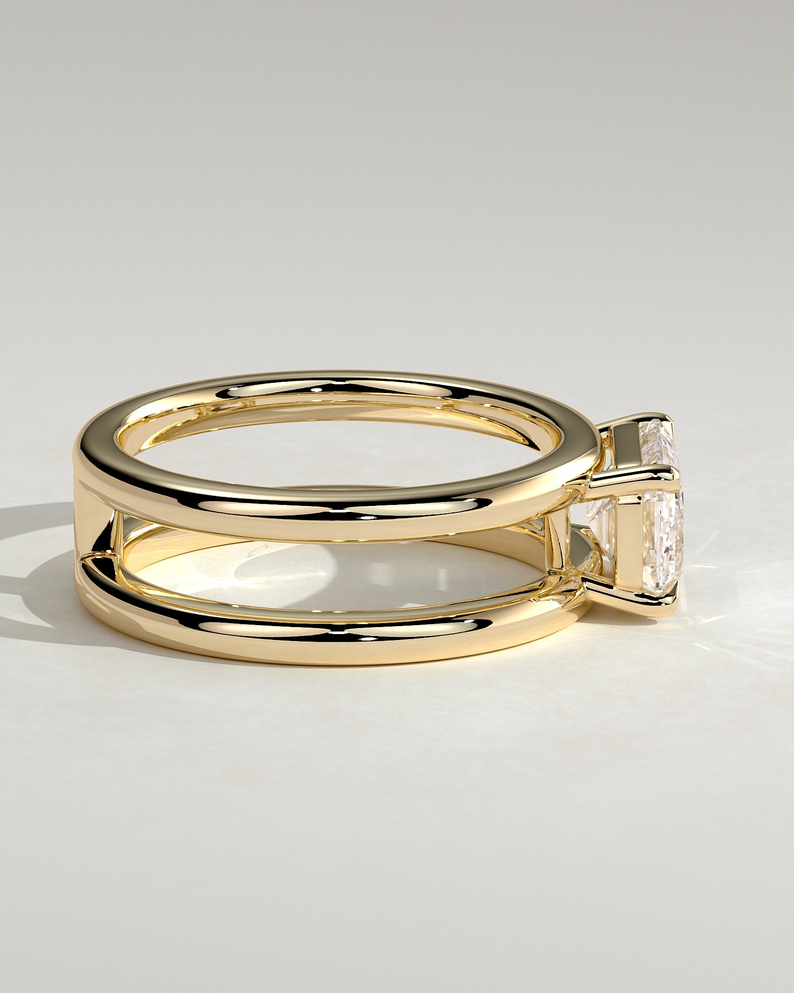 2.0 CT Emerald Cut Moissanite Soliatire Engagement Ring