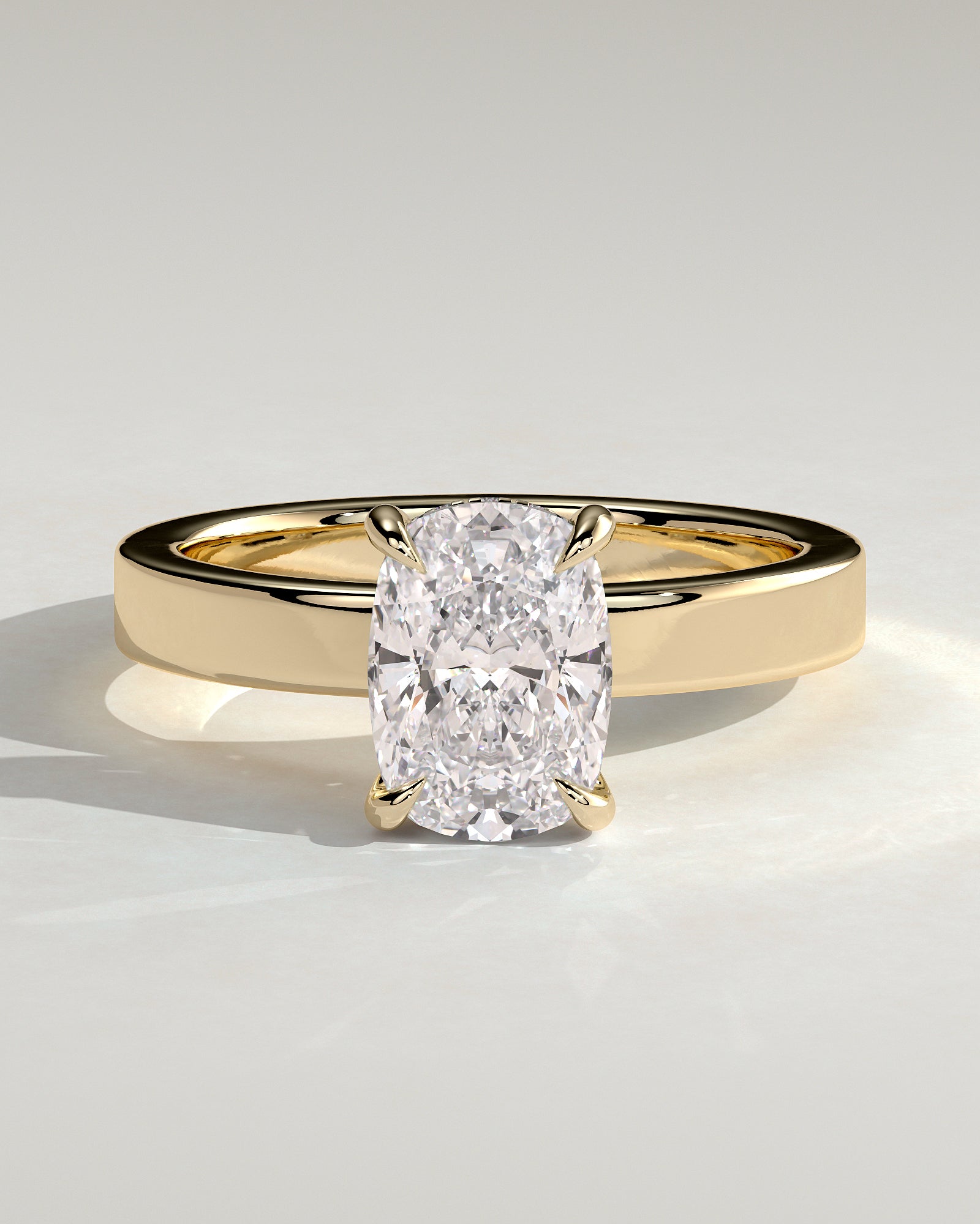 2.0 CT Elongated Cushion Cut Moissanite Solitaire Engagement Ring