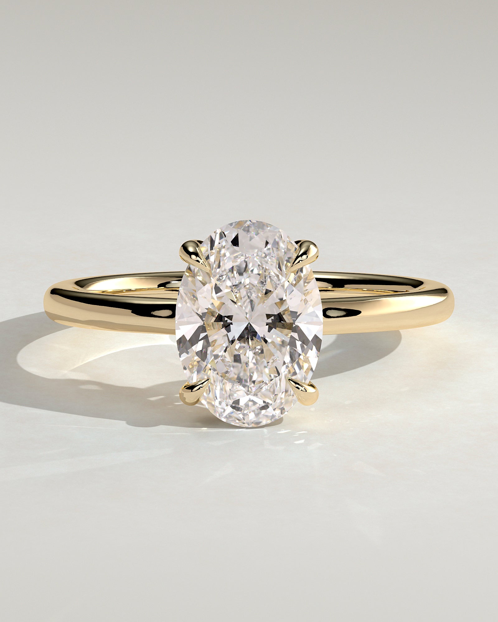 2.0 CT Oval Cut Moissanite Hidden Halo Engagement Ring