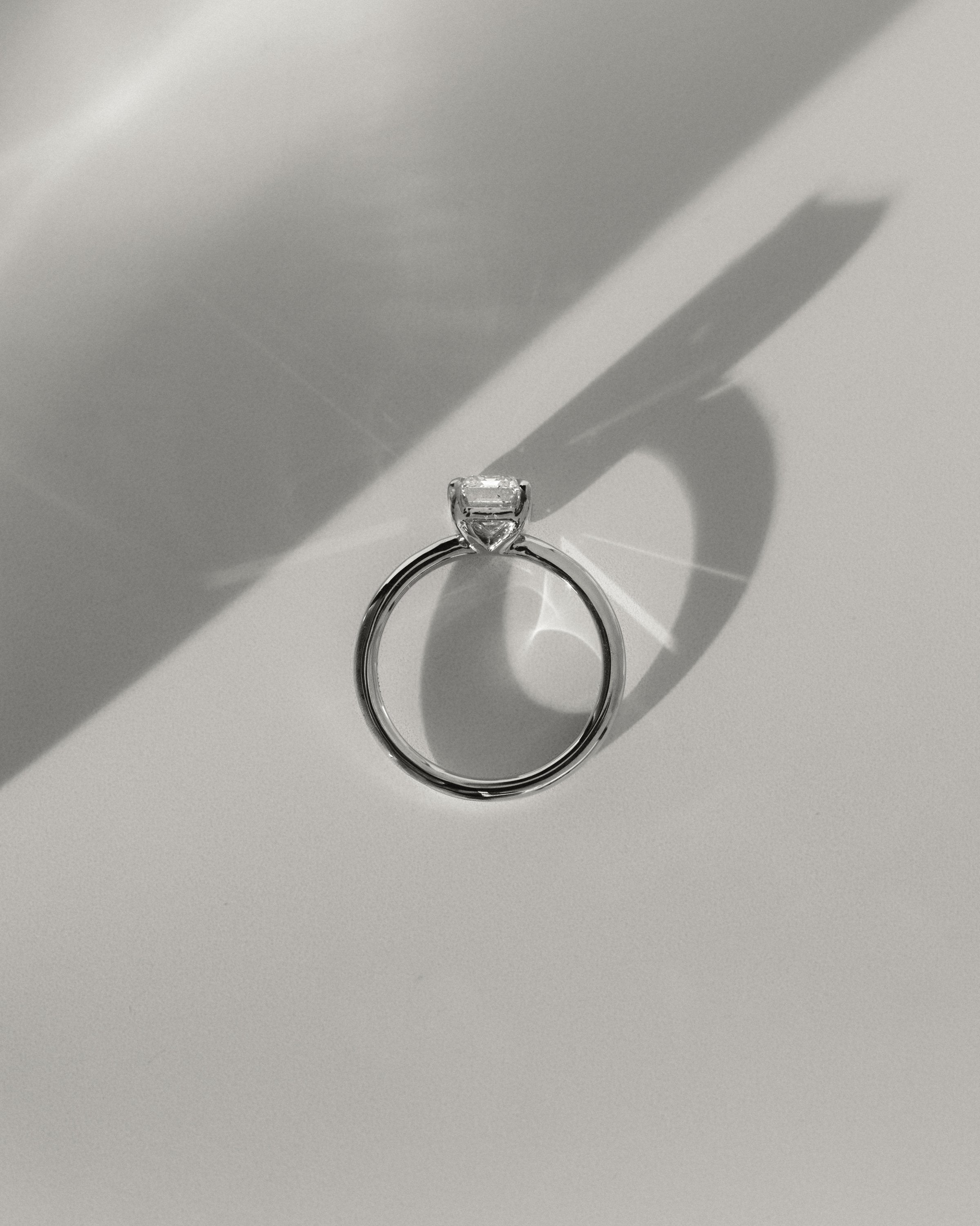 2.0 CT Emerald Shape Moissanite Solitaire Engagement Ring