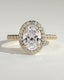 2.0 CT Oval Cut Moissanite Halo & Pave Engagement Ring
