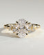 2.0 CT Oval Cut Moissanite Cluster Engagement Ring