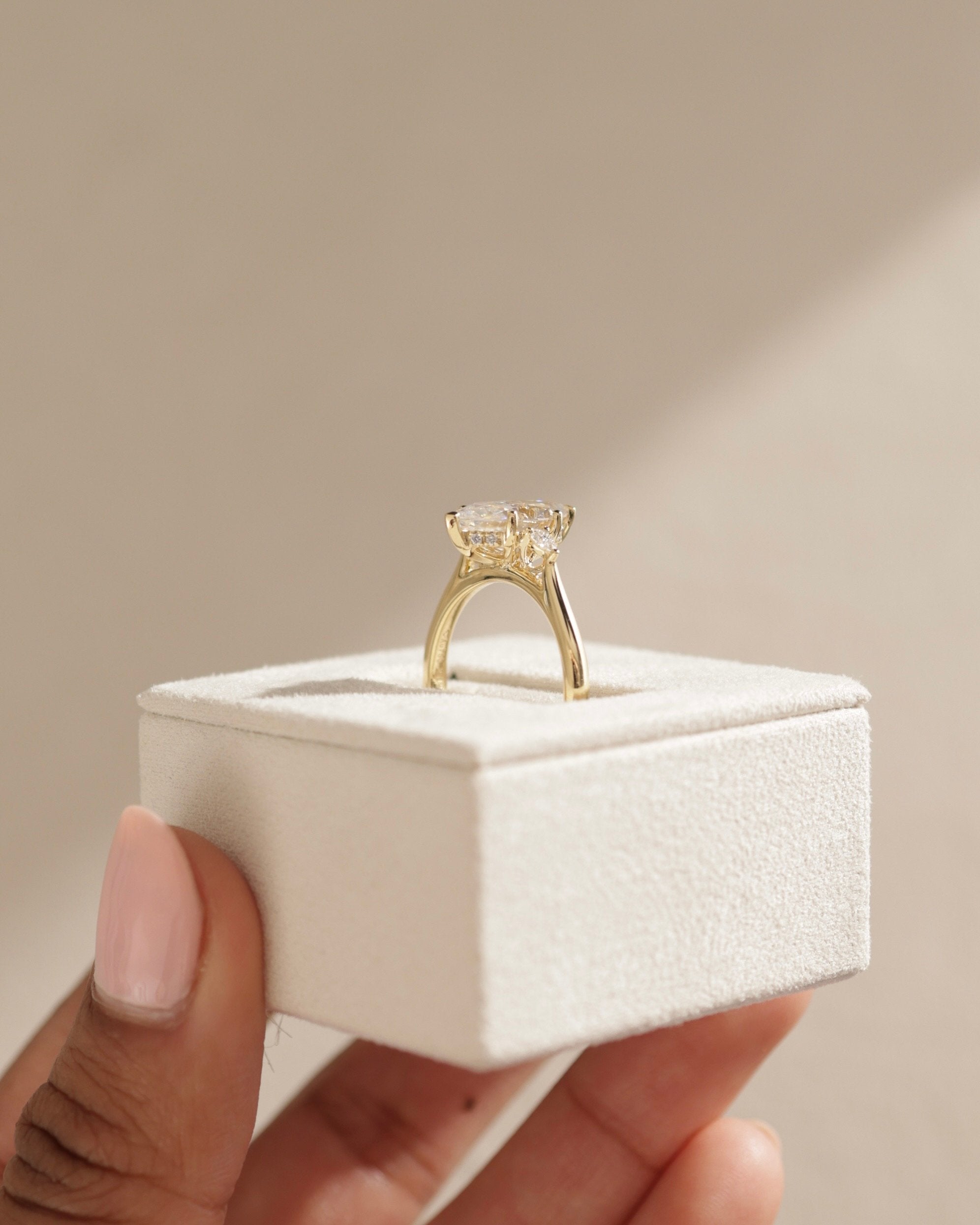 2.0 CT Marquise Cut Moissanite Three Stone Engagement Ring