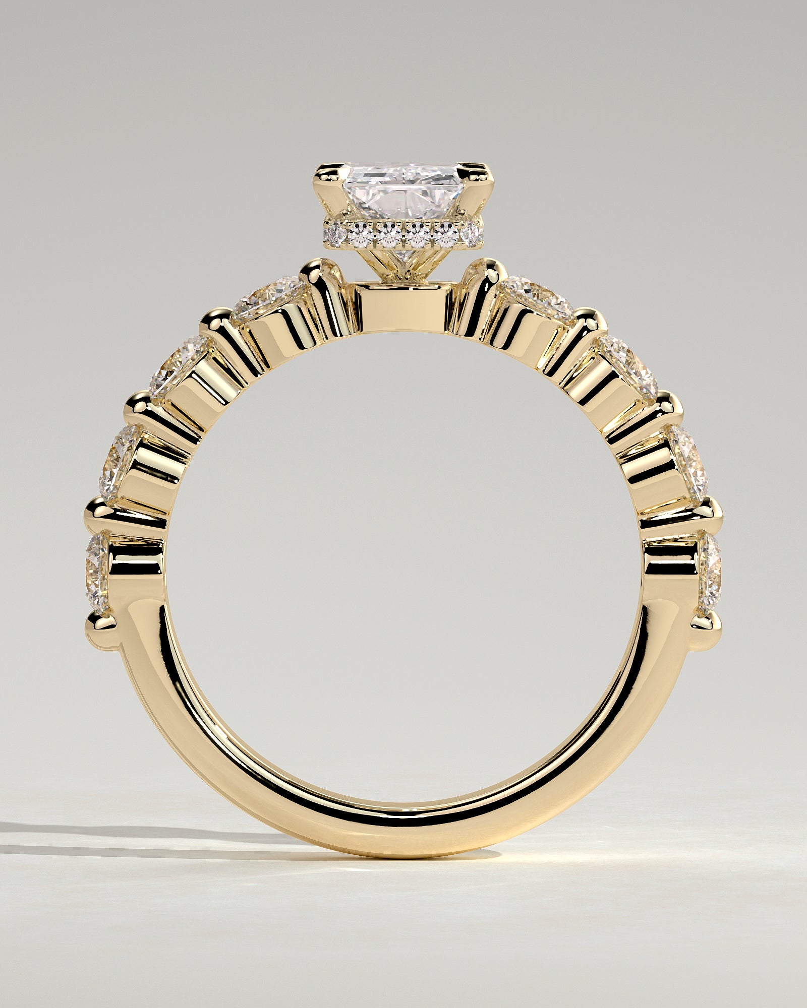 2.0 CT Radiant Cut Moissanite Pave Engagement Ring