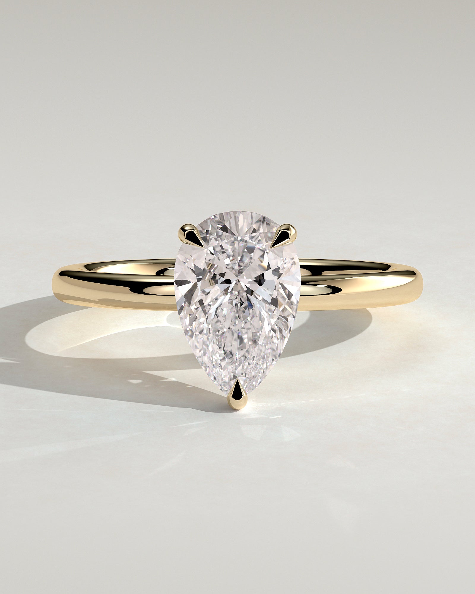 2.0 CT Pear Cut Moissanite Solitaire Engagement Ring