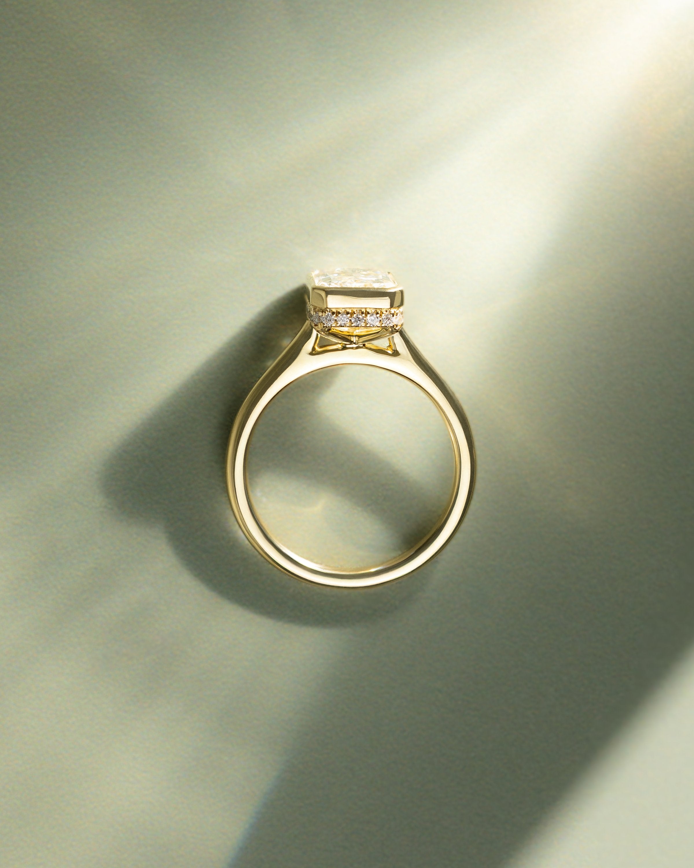 2.0 CT Radiant Cut Moissanite Bezel Engagement Ring