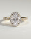 2.0 CT Oval Cut Moissanite Halo With Pave Engagement Ring