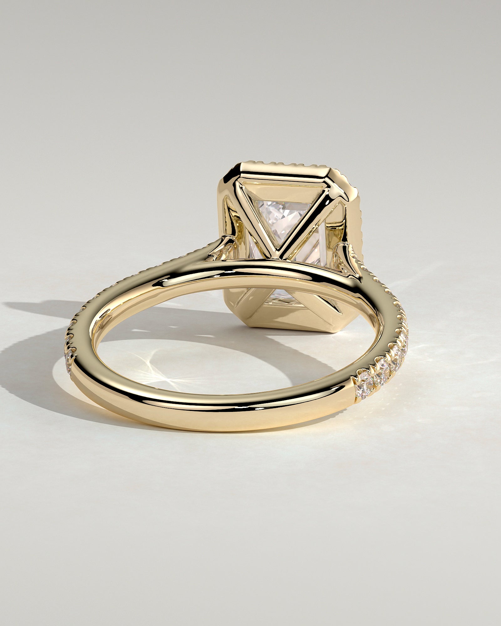 2.0 CT Emerald Cut Moissanite Halo & Pave Engagement Ring