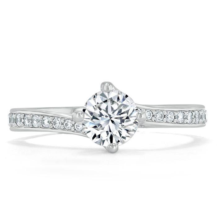 0.75 CT Round Shaped Moissanite Solitaire Engagement Ring - crownmoissanite