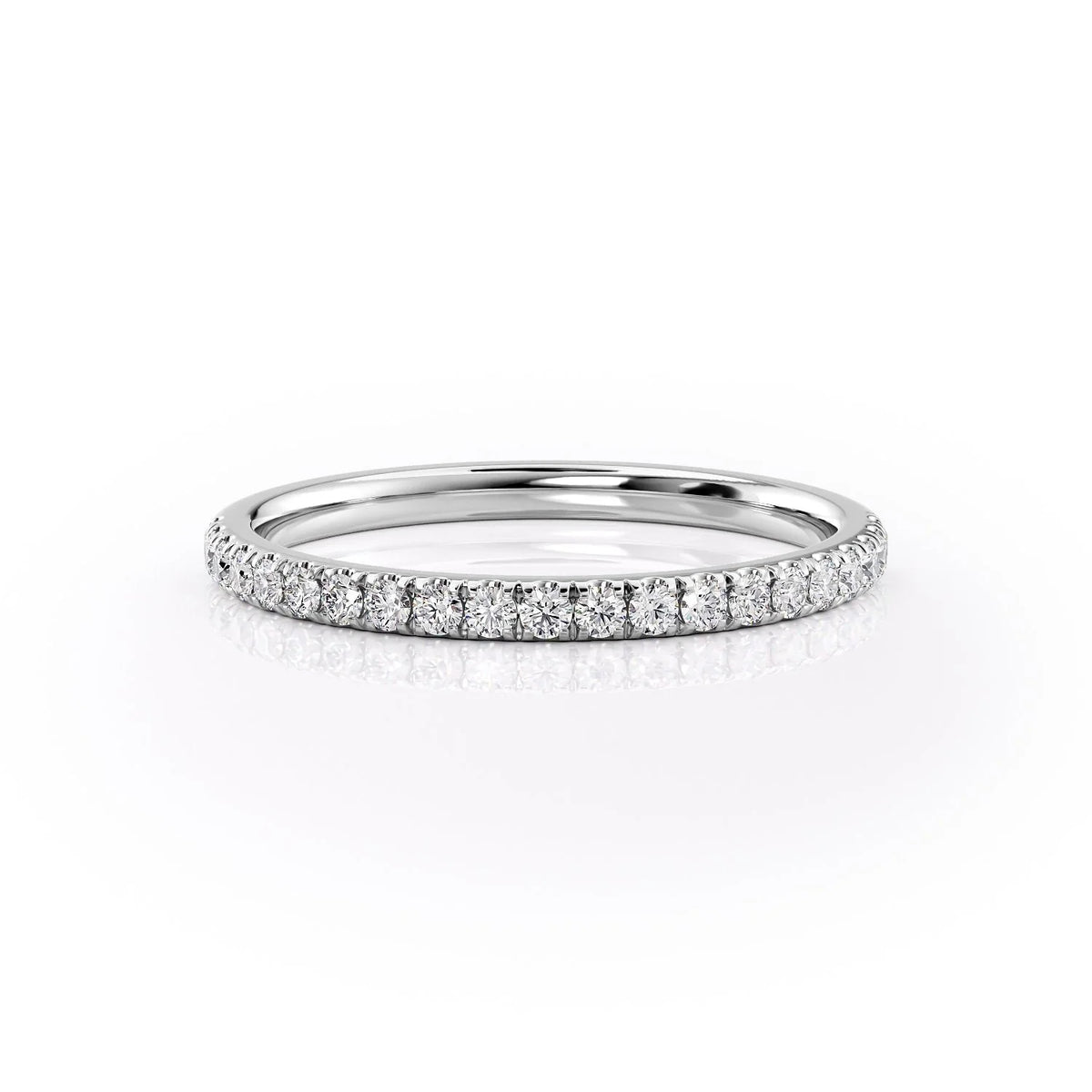 0.18 TCW Round Cut Half Eternity Moissanite Wedding Band