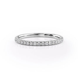 0.18 TCW Round Cut Half Eternity Moissanite Wedding Band