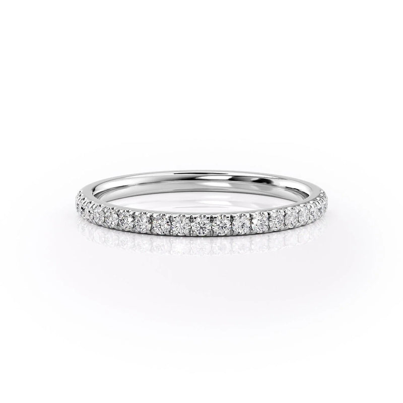 0.18 TCW Round Cut Half Eternity Moissanite Wedding Band
