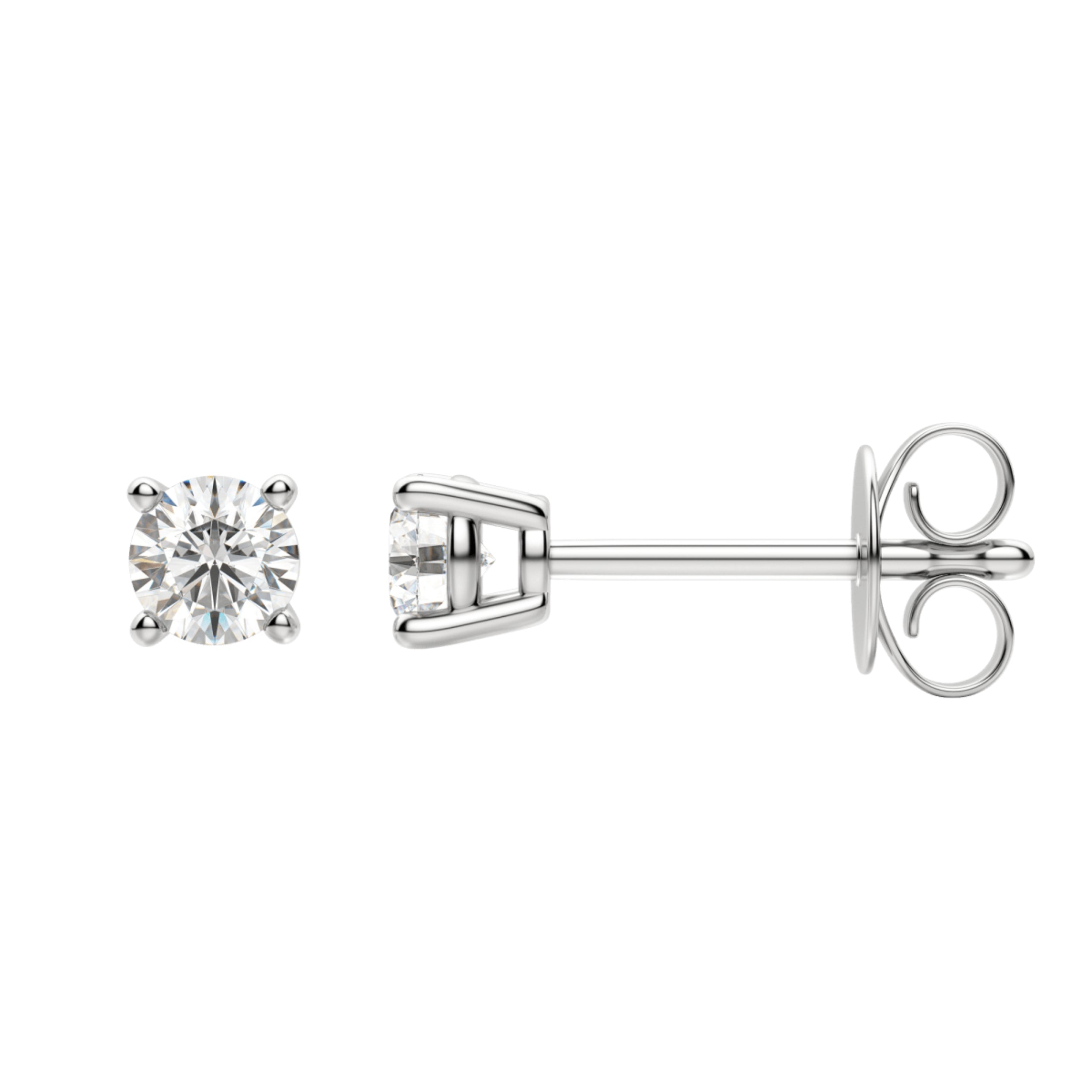 0.50 TCW-1.0 TCW Round Cut Moissanite Solitaire Stud Earrings - crownmoissanite