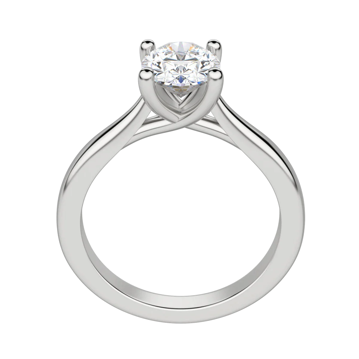 1.33 CT Oval Shaped Moissanite Solitaire Engagement Ring - crownmoissanite