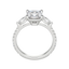 2.54 CT Cushion 3 Stone Moissanite Engagement Ring - crownmoissanite