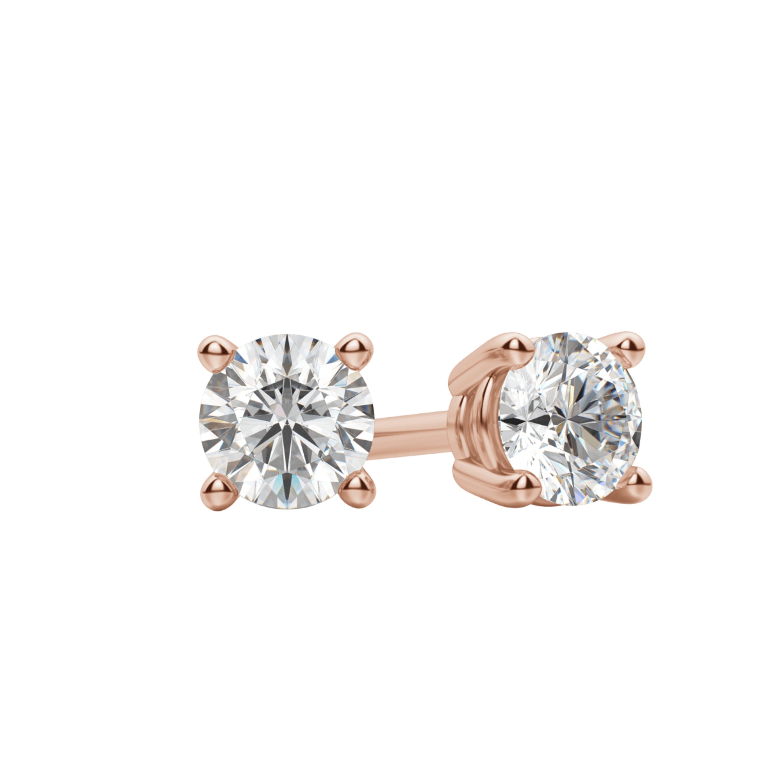 0.50 TCW-1.0 TCW Round Cut Moissanite Solitaire Stud Earrings - crownmoissanite