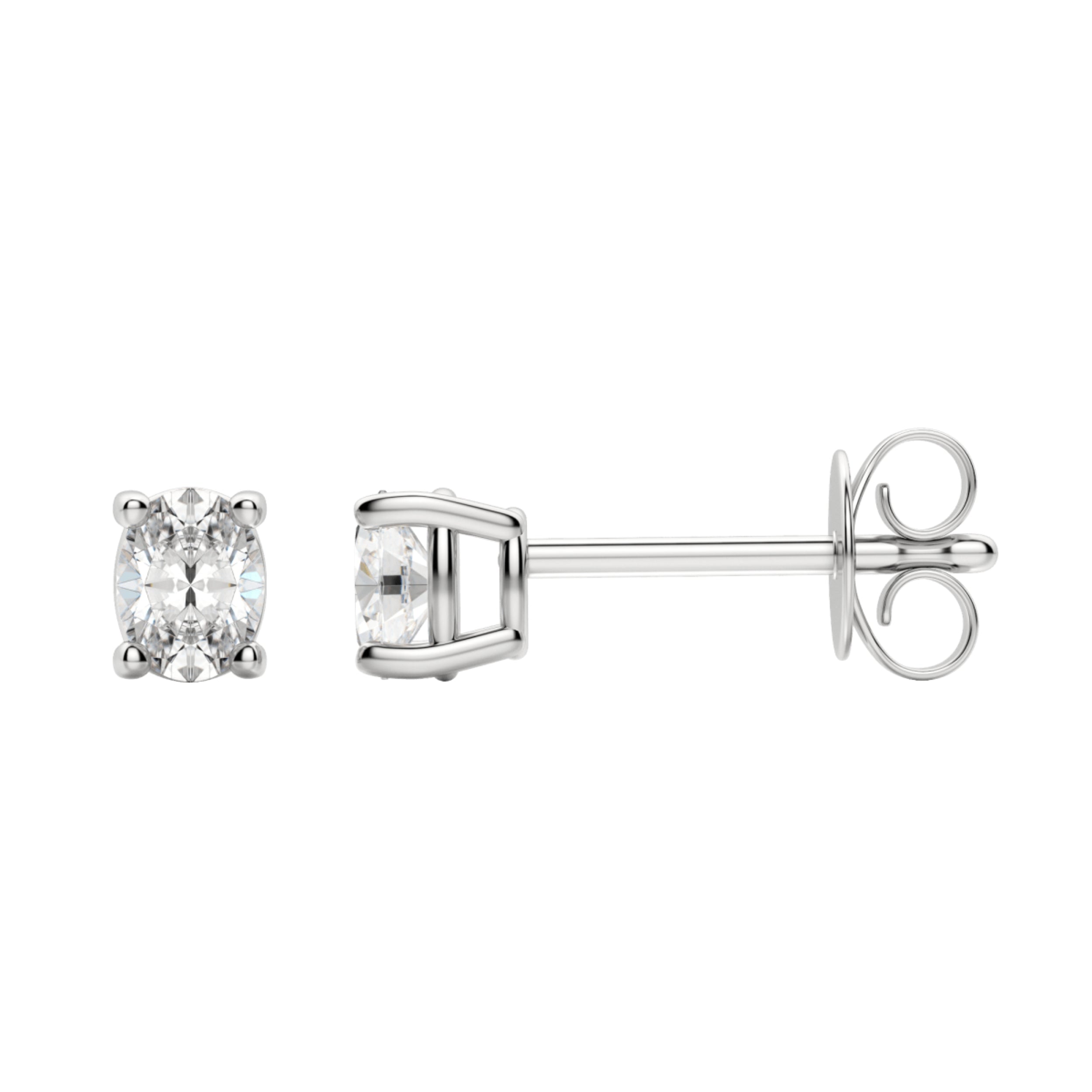 0.50 TCW-1.0 TCW Oval Cut Moissanite Solitaire Stud Earrings - crownmoissanite